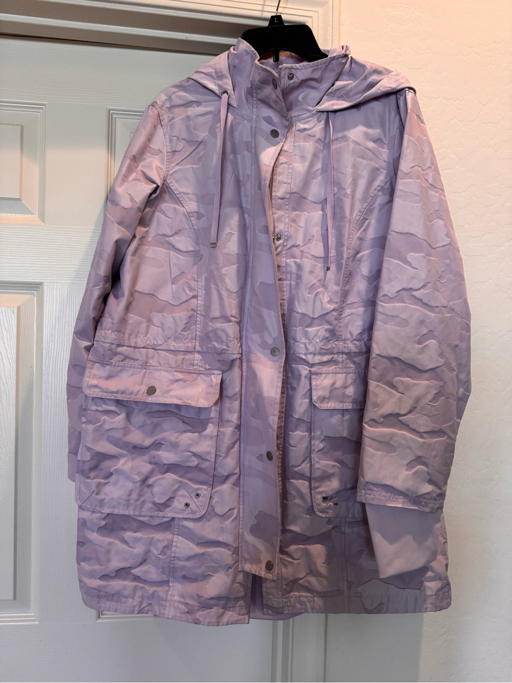 Lavender women's active camo hooded anorak jacket weatherproof size 2X